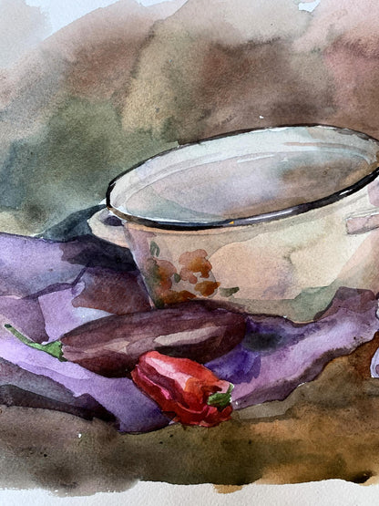 Watercolor painting Start cooking Unknown artist