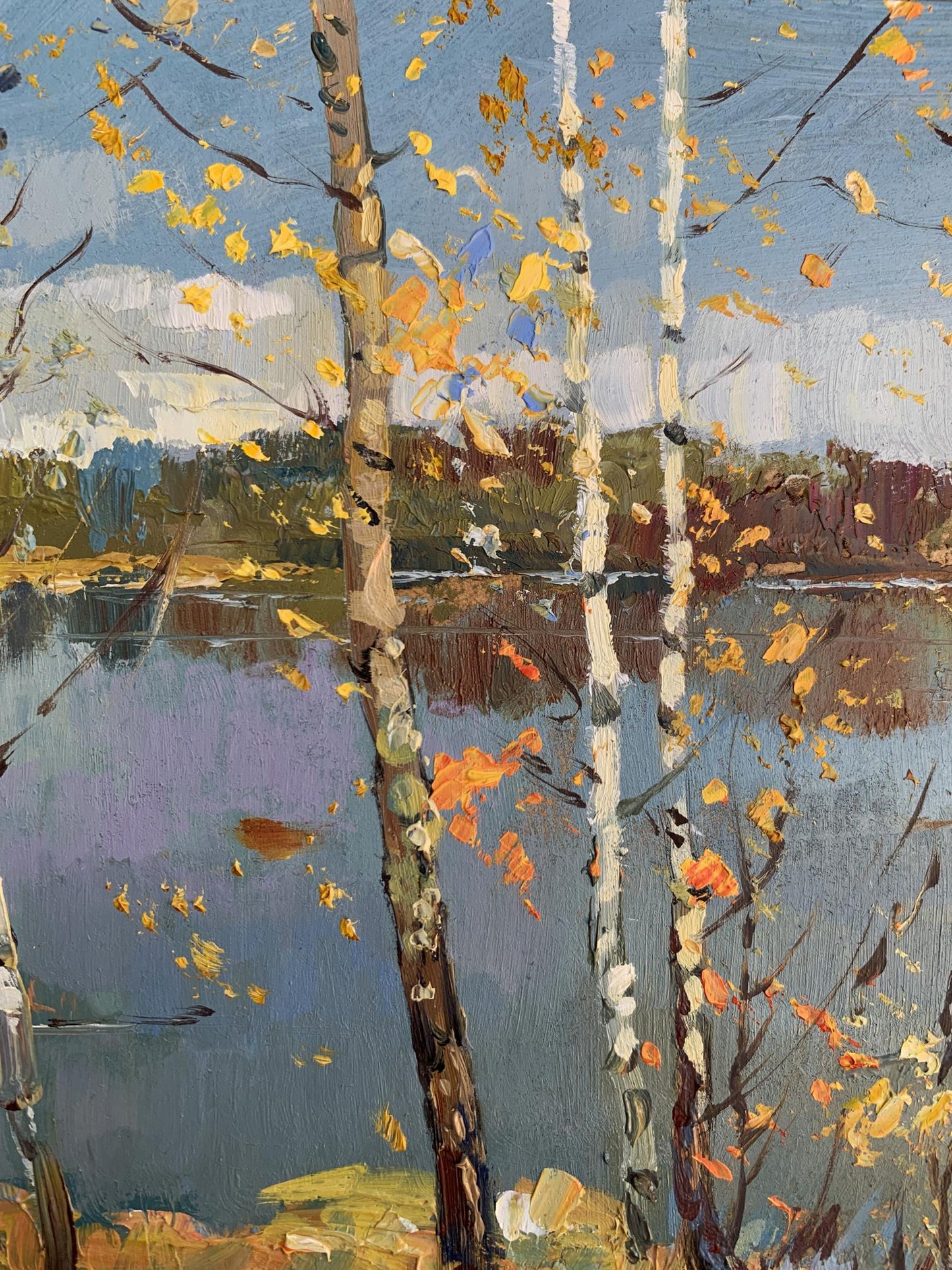 OIl painting View through the birches Yuriy Suprunchuk