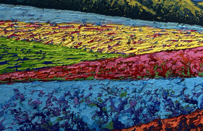 Oil painting Three autumn guards among the fields V. Zadorozhnya