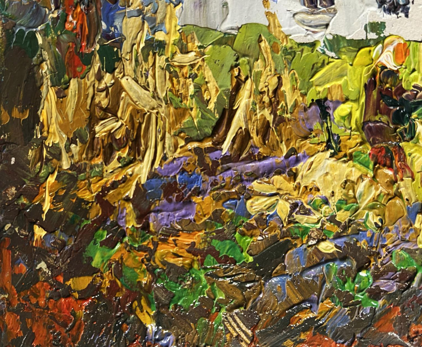 Oil painting Autumn gardening time Oleksiy Ivanyuk