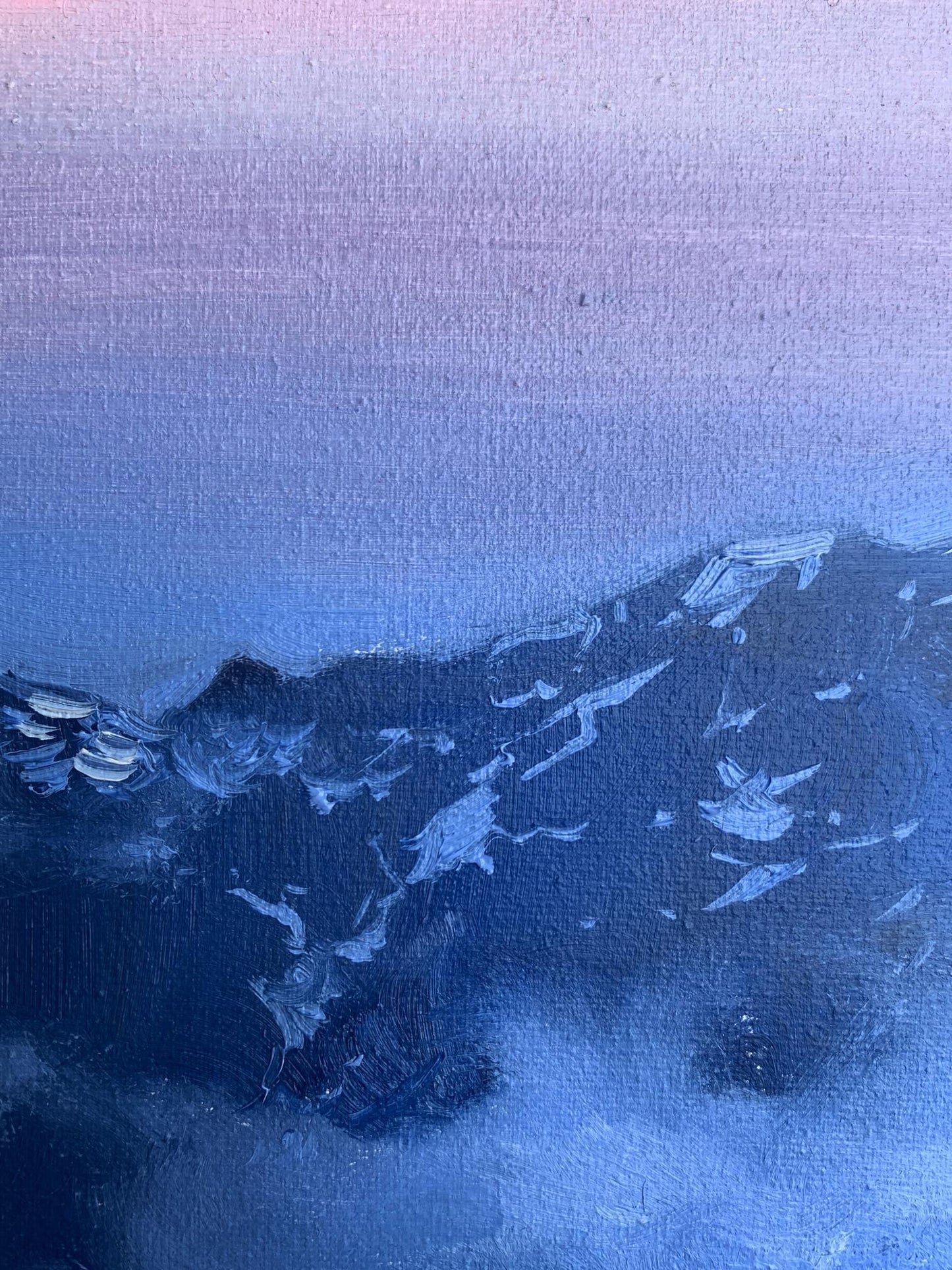 Oil painting Snowy mountains Unknown artist