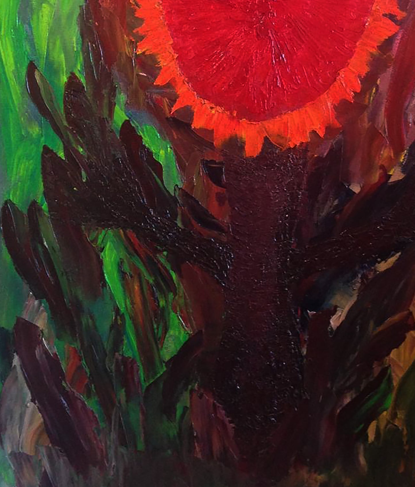 Oil painting Red flower Andriy Klishyn