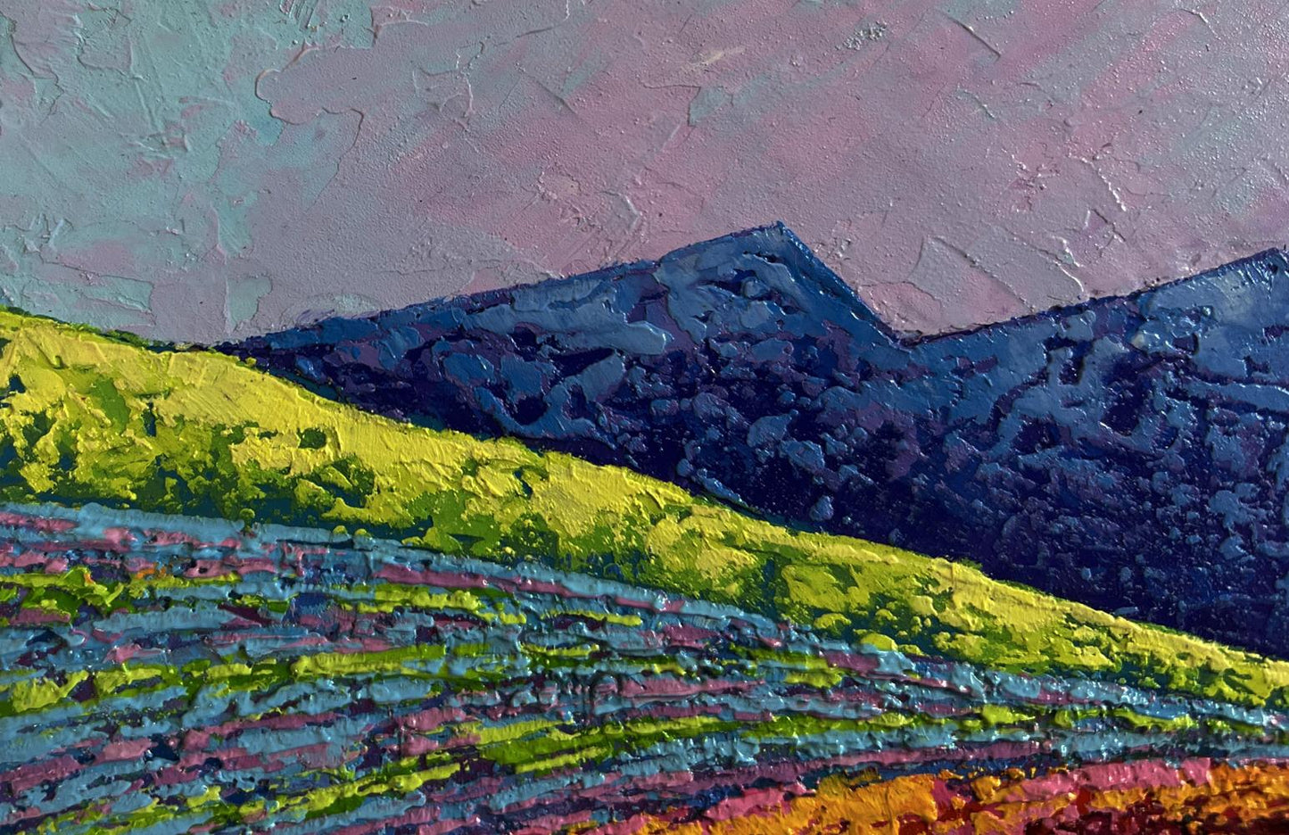 Oil painting Evening is approaching in the mountains V. Zadorozhnya