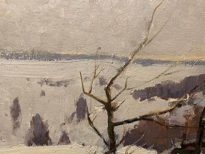 Oil painting Winter landscape Georgiy Petrov