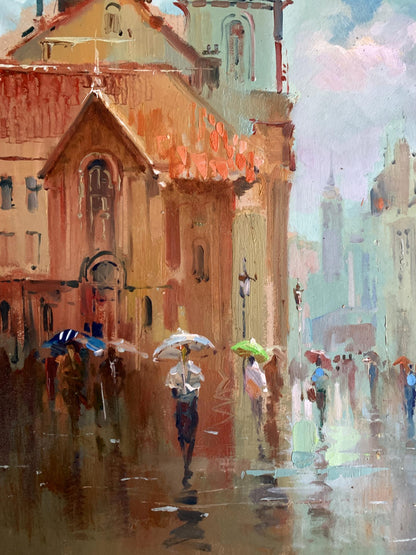 OIl painting Dynamics of urban life Yuriy Suprunchuk