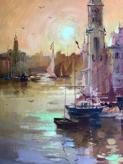 OIl painting City on the water Yuriy Suprunchuk