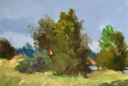 Oil painting A downpour is approaching by the river Yuriy Suprunchuk