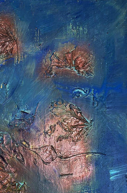 Acrylic painting Leaves in water Olga Melezhik