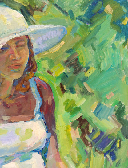 Oil painting Girl in the garden Peter Tovpev