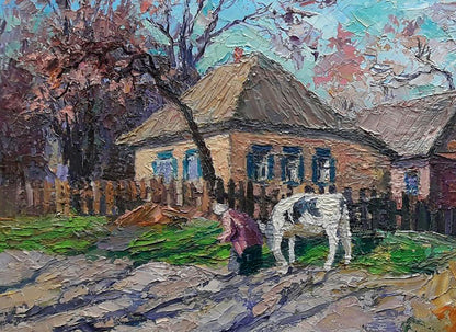 Oil painting Rural landscape Boris Serdyuk