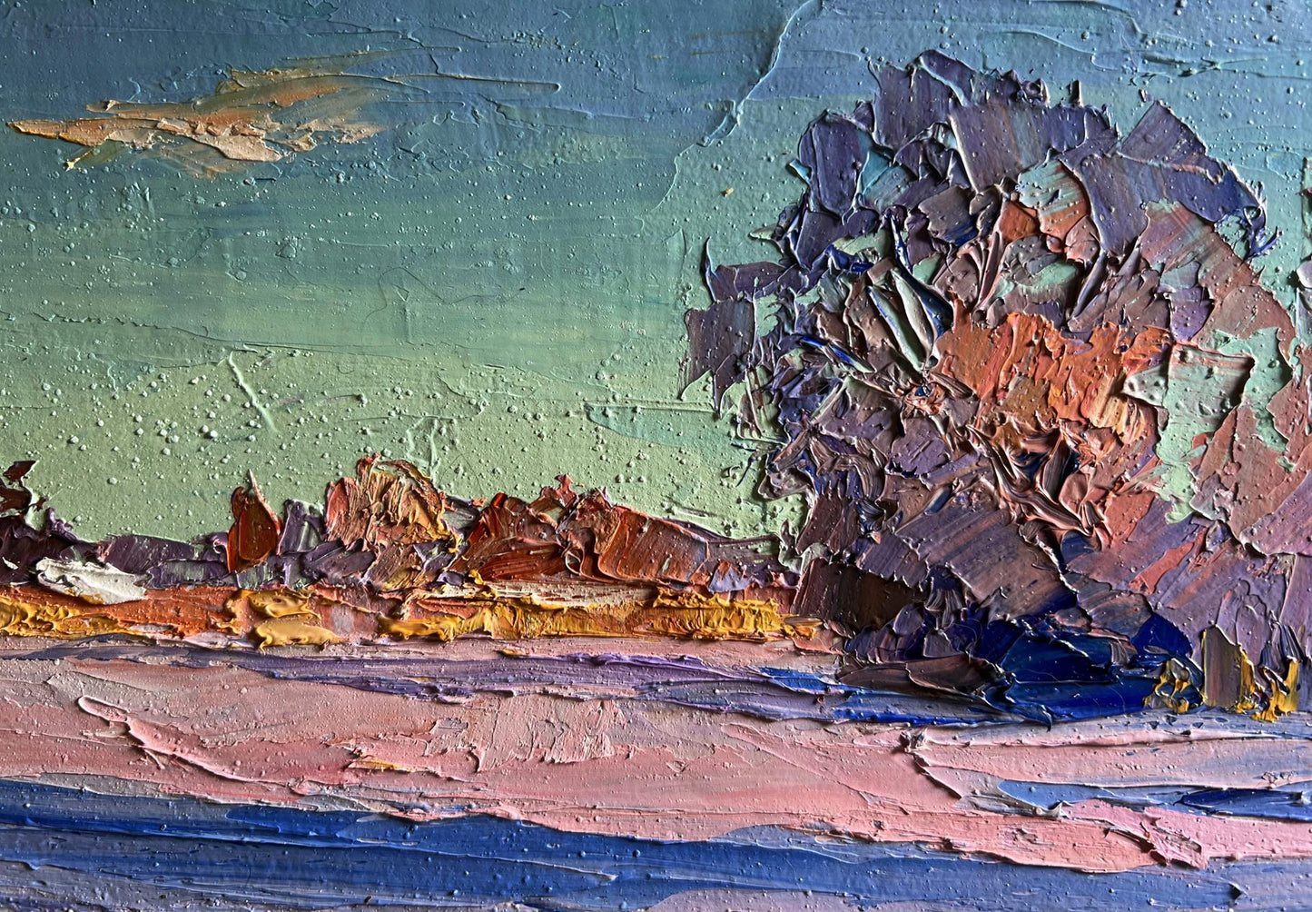 Oil painting Pink morning in winter Boris Serdyuk