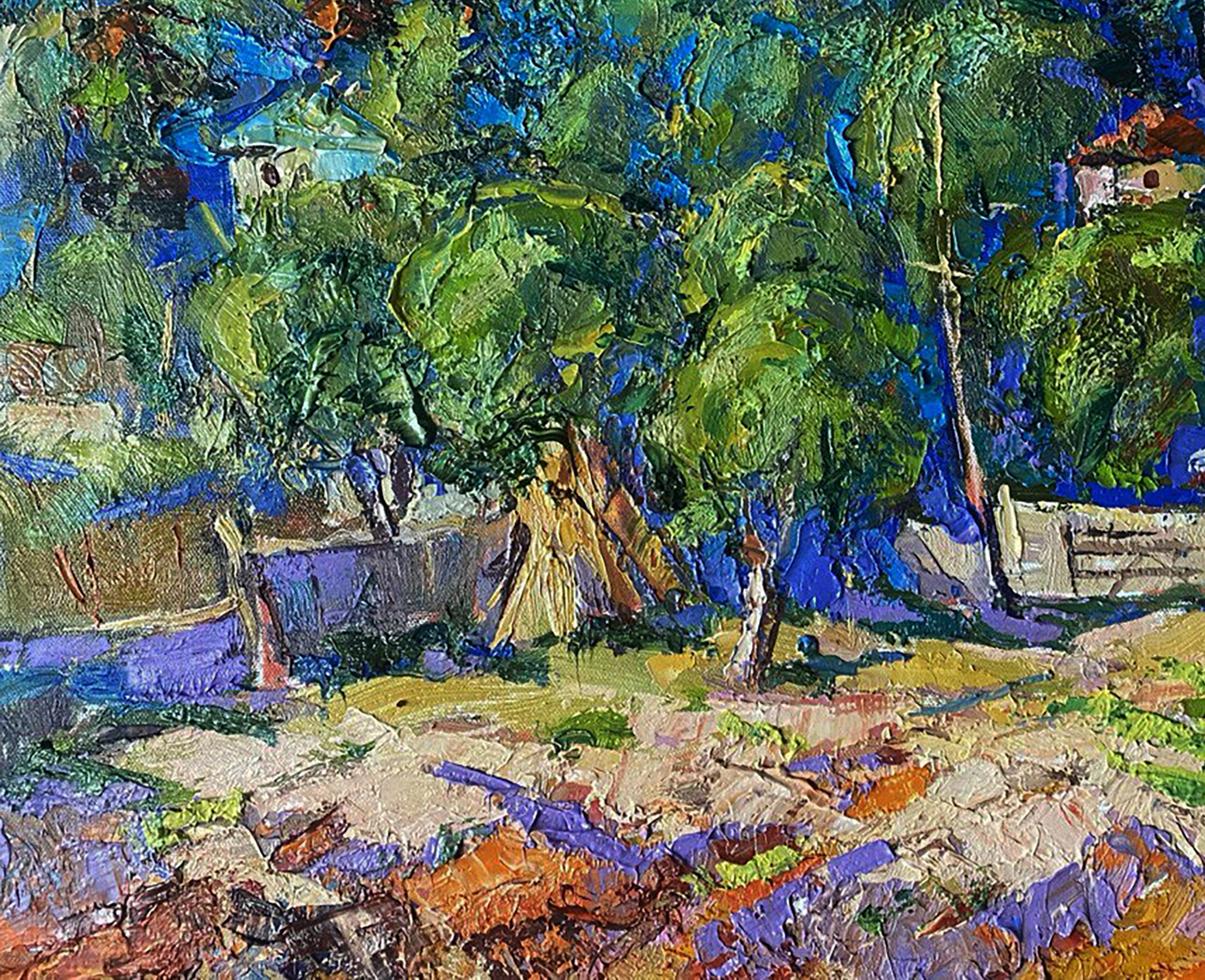 Oil painting A village in a valley Oleksiy Ivanyuk