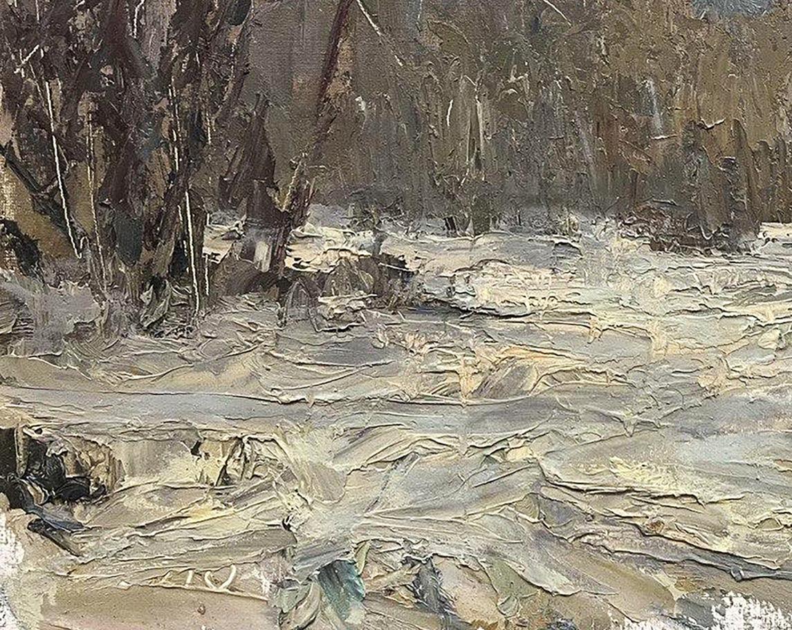 Oil painting It snowed in the forest Volodymyr Pashchenko