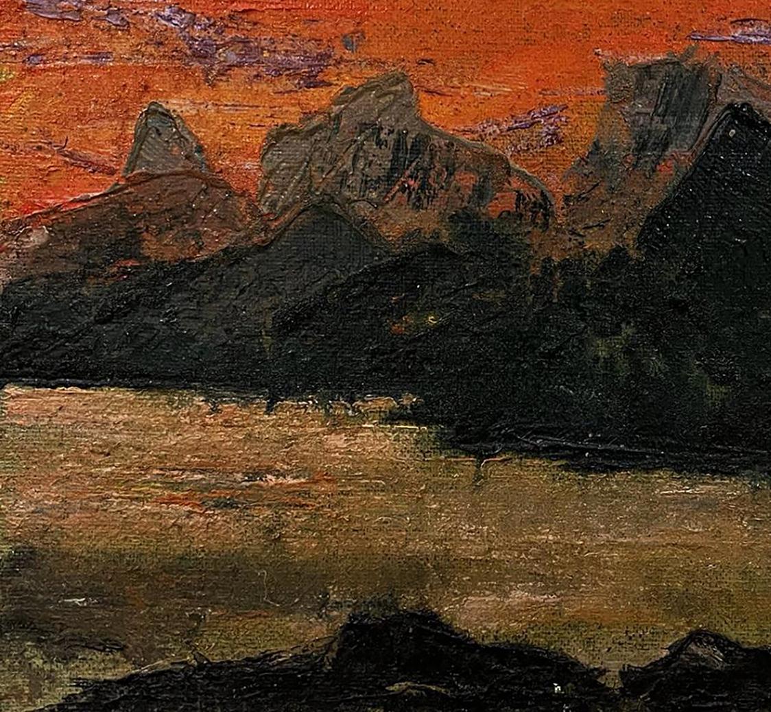 Oil painting Sunset and mountains Serhiy Kovalev