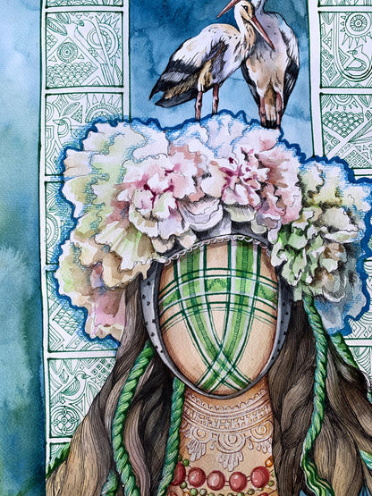 Watercolor painting Guardian of the Renaissance Olga Ponomaryva