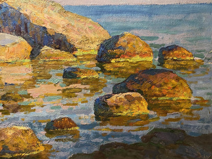 Oil painting Rocks near the seashore Grigoriy Ruban