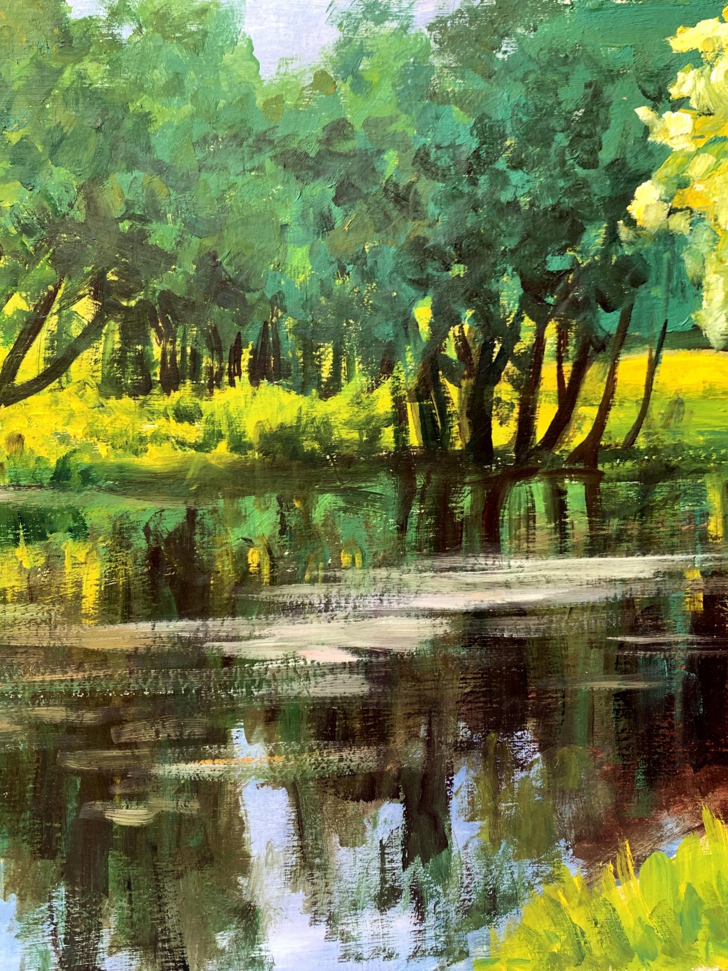 Oil painting Forest river Valentina Simashchuk