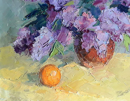 Oil painting Lilac and tangerine Boris Serdyuk