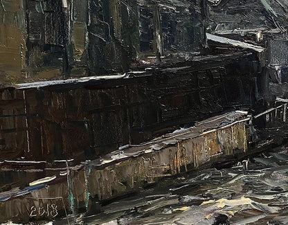 Oil painting Old street Volodymyr Pashchenko