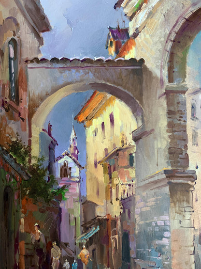 OIl painting Old streets of the city Yuriy Suprunchuk