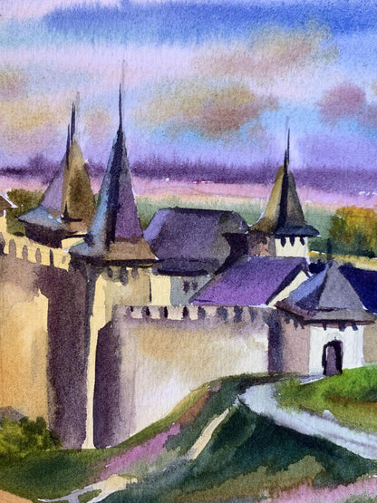 Watercolor painting Old castle Svetlana Gramm