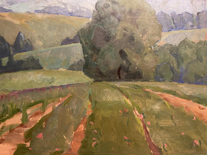 Oil painting Green meadow Nikolai Hrustalenko