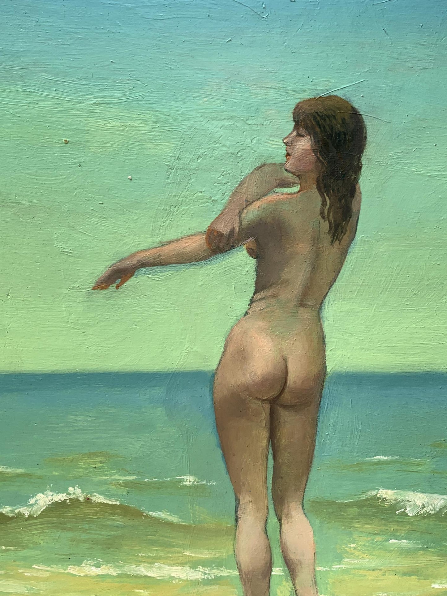 Oil painting Girl on the beach Mykhailo Burdylo