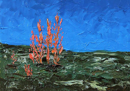 Oil painting Landscape of orange algae Andriy Klishyn