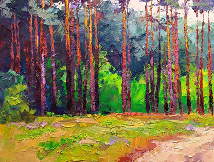 Oil painting Forest road Boris Serdyuk