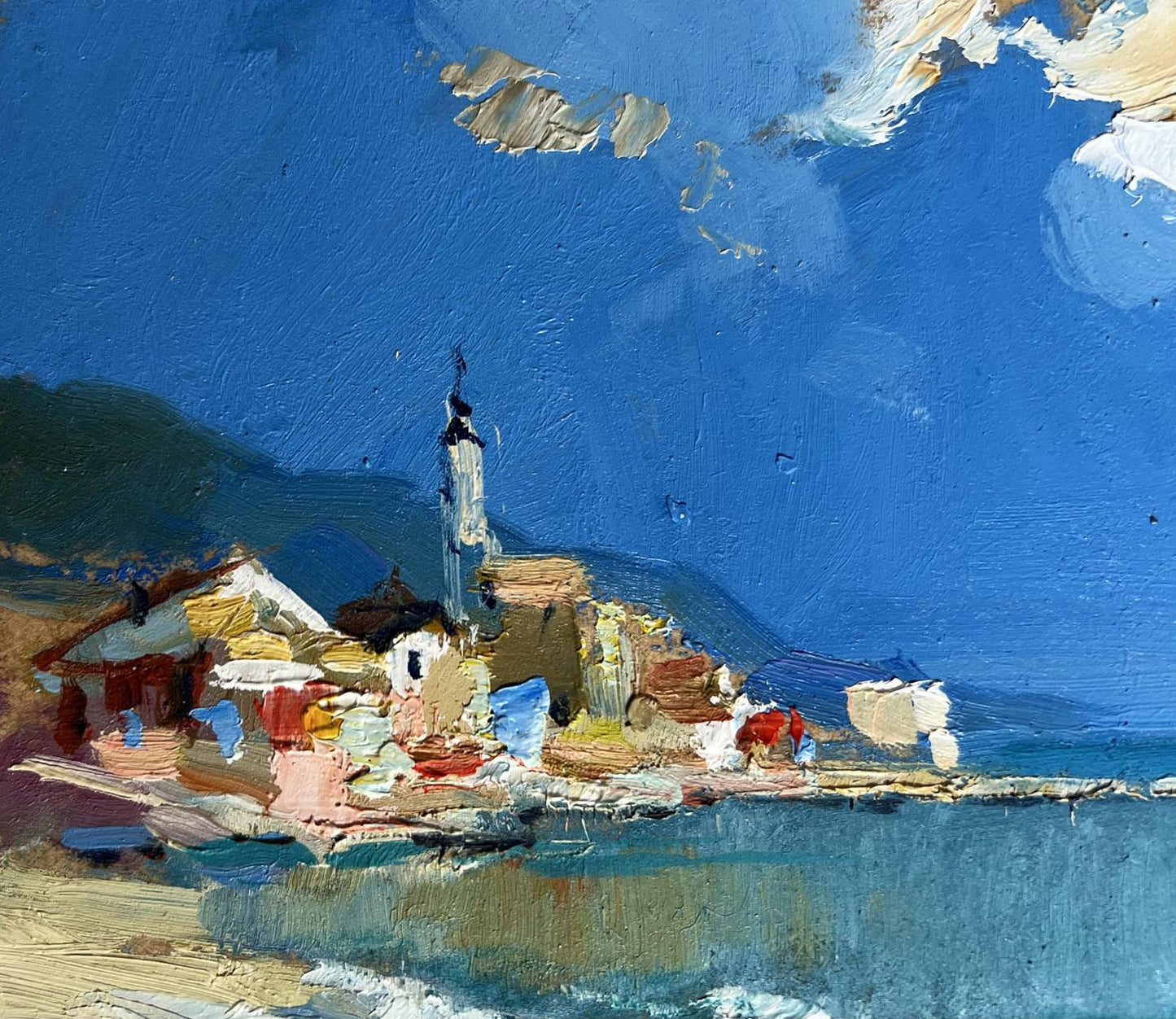 OIl painting Walking along the sandy shore Yuriy Suprunchuk