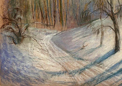 Pastel painting Large snowdrifts Vira Karachakova