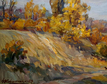 Oi painting Walk in the autumn park Ivan Kovalenko