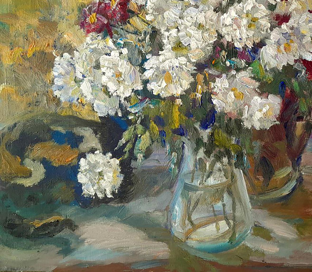 Oi painting A gift of autumn flowers Ivan Kovalenko