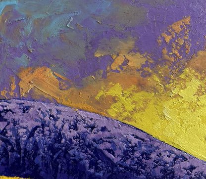 Oil painting Mountain range in scarlet tones V. Zadorozhnya