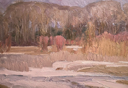 Oil painting Autumn snow Anatolii Zhezher