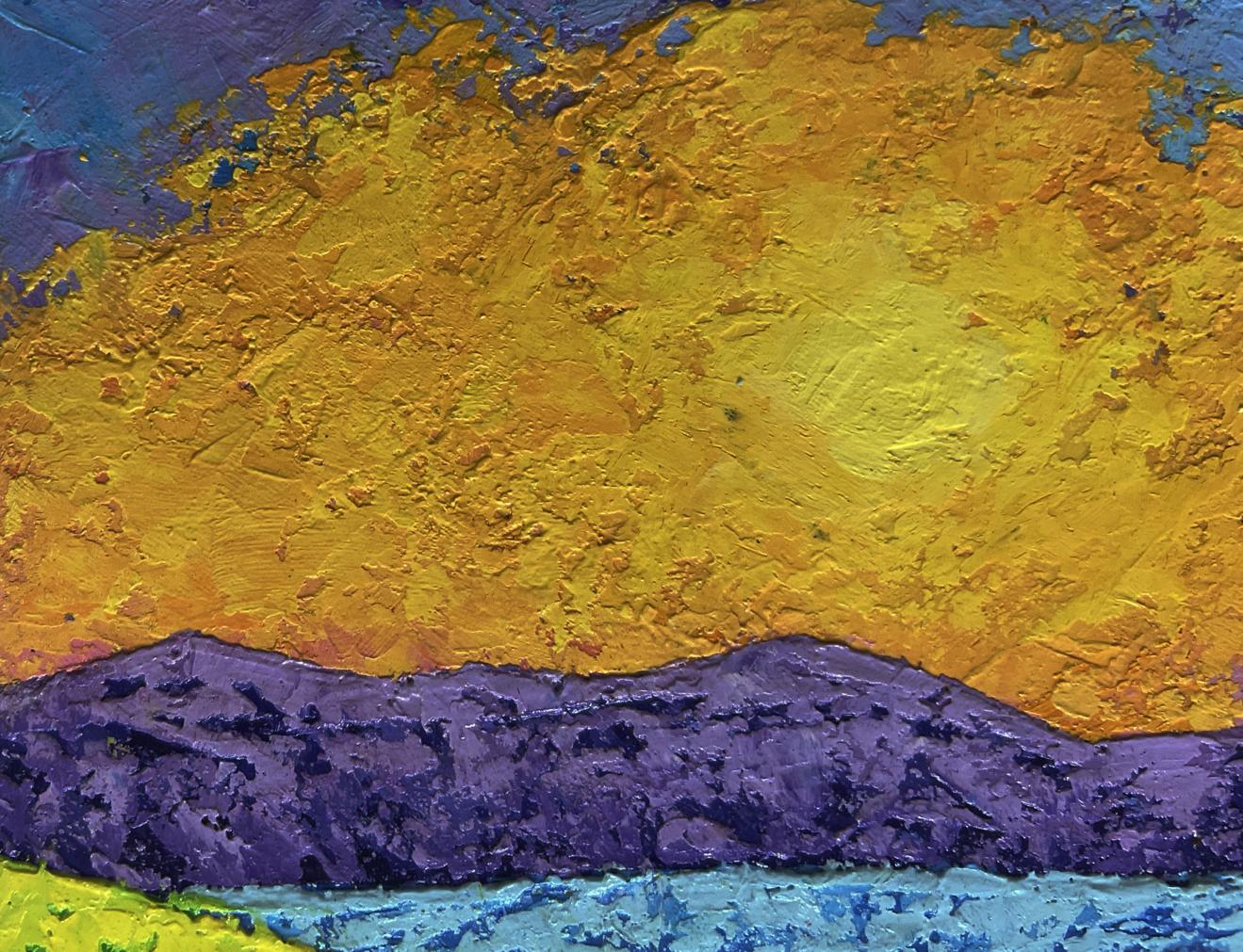 Oil painting Summer flower fields and sunset V. Zadorozhnya