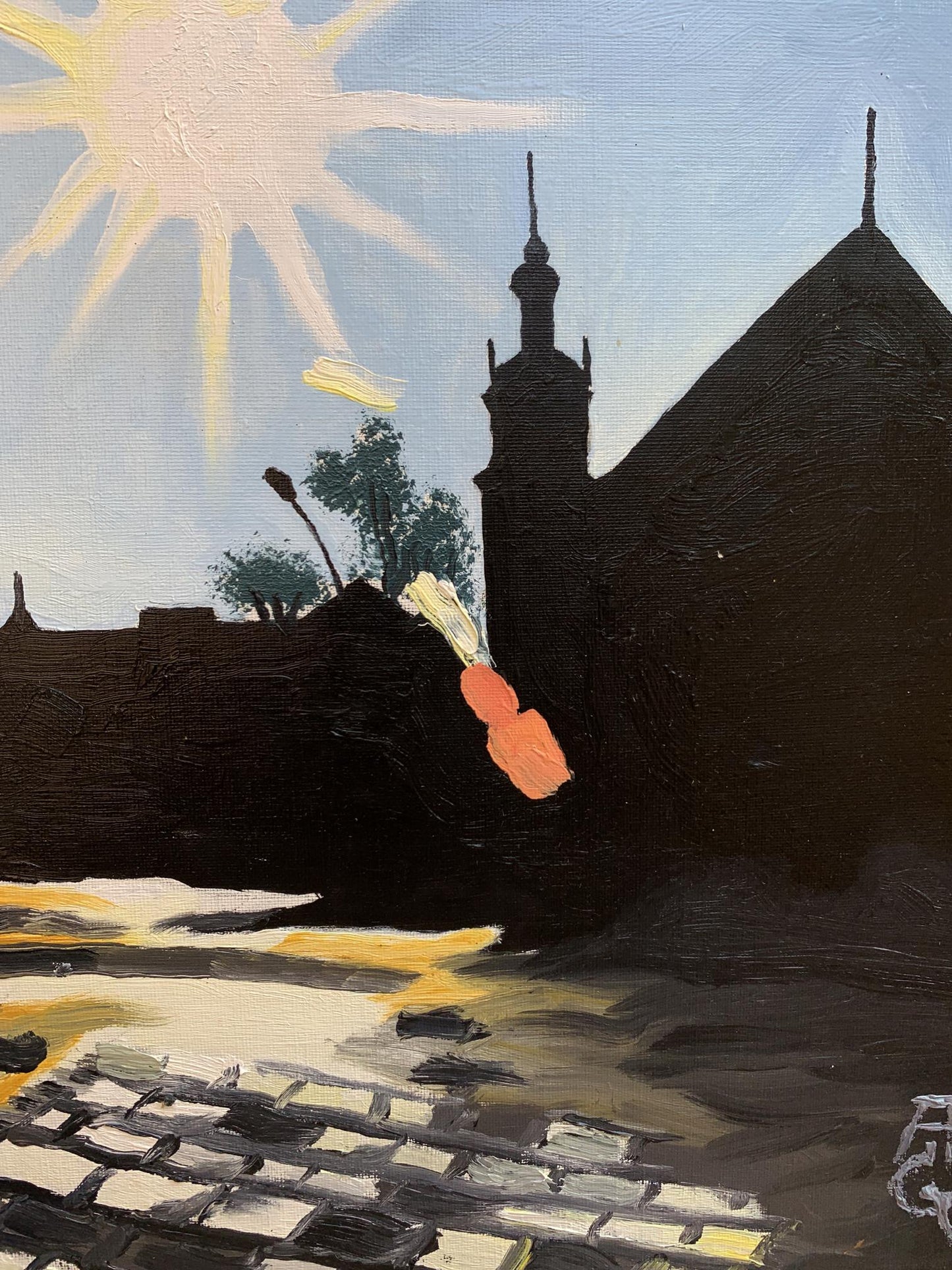 Oil painting City streets Oleksandr Gukalov