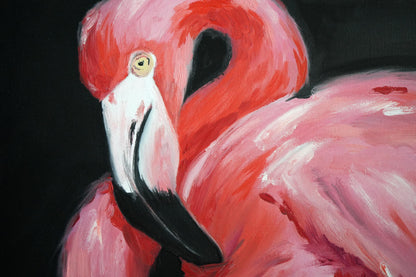 Oil painting Pink flamingo Victoria Kagalovska