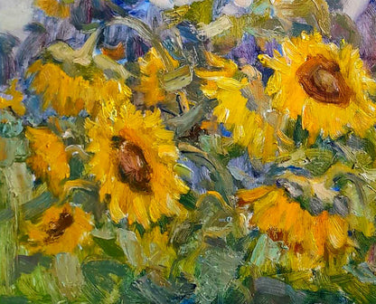 Oi painting Sunflowers in the field Ivan Kovalenko