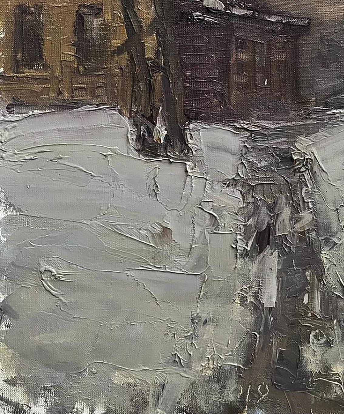 Oil painting Winter evening Volodymyr Pashchenko