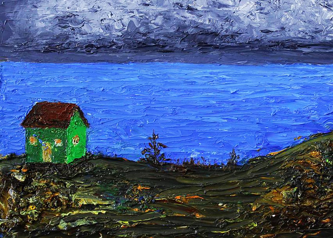 Oil painting Seaside street landscape Andriy Klishyn