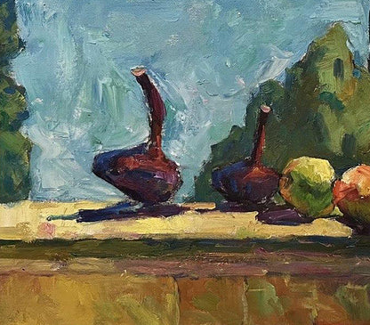 Oil painting Still life with onions Oleksandr Andreev