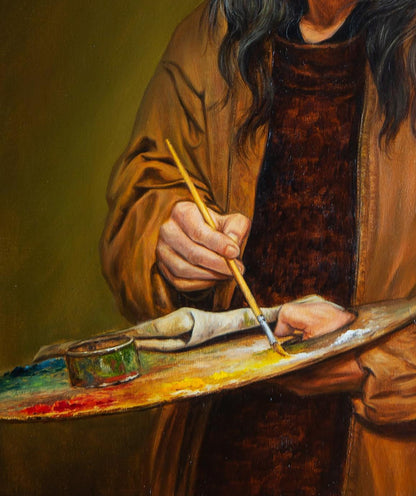 Oil painting An artist at work Valeriy Bulat