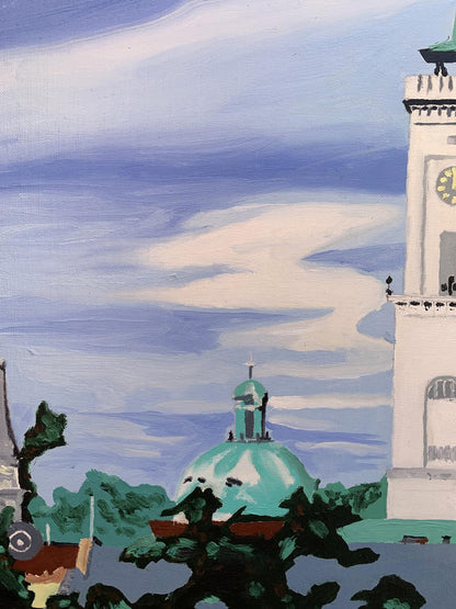 Oil painting City Tower Oleksandr Gukalov