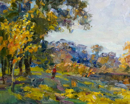 Oi painting Walk along the river Ivan Kovalenko