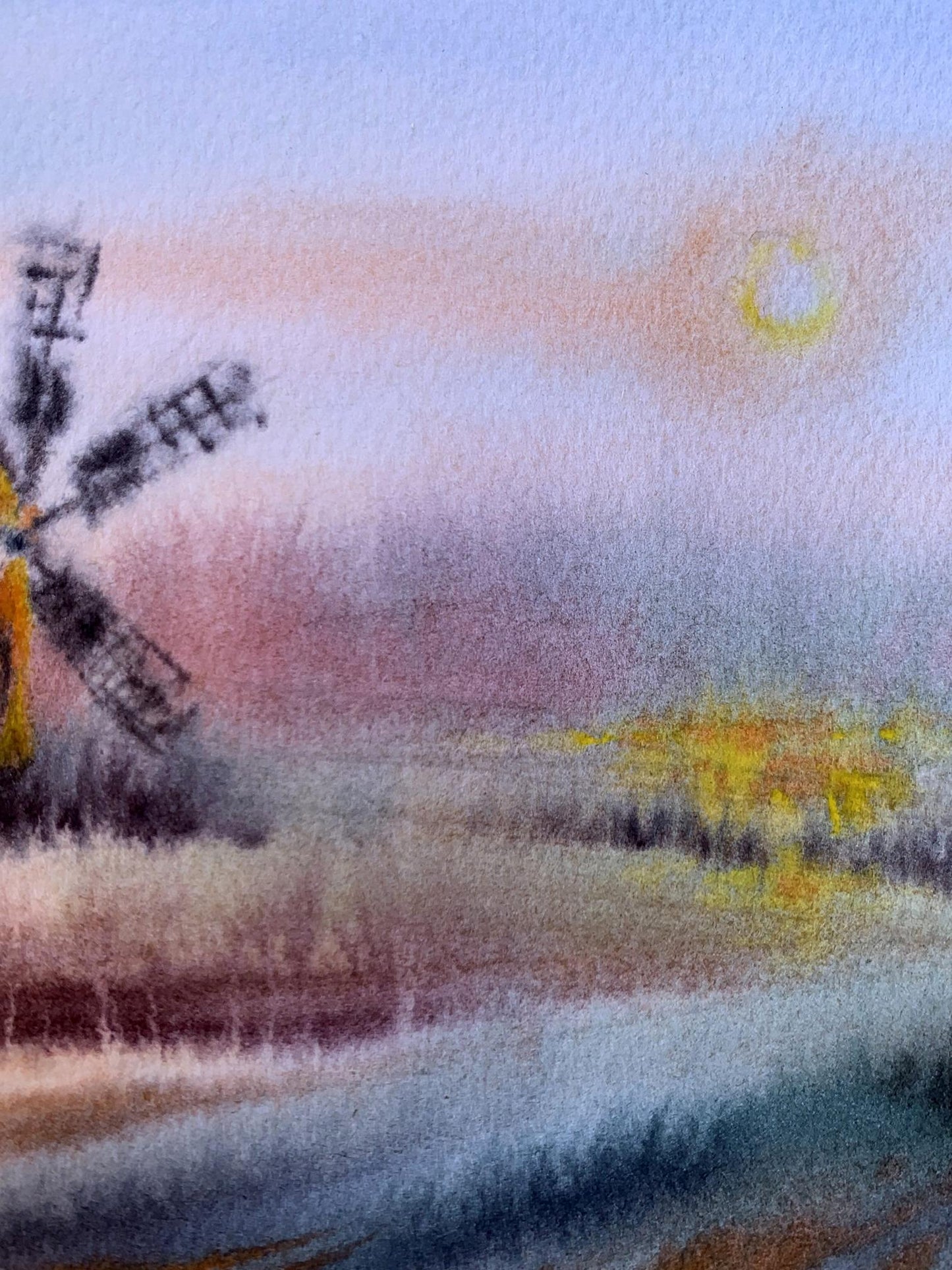 Pastel painting Mill on the outskirts Svetlana Gramm