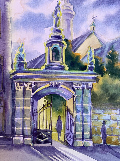 Watercolor painting To the temple Svetlana Gramm