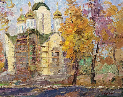 Oil painting Golden baths Boris Serdyuk