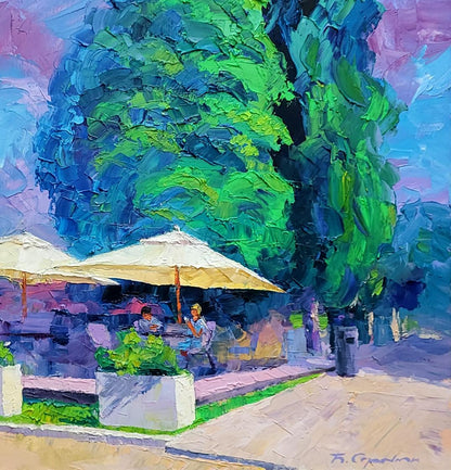 Oil painting Summer cafe Boris Serdyuk