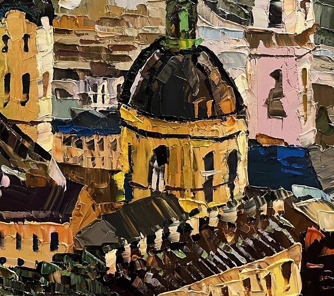 Oil painting Panorama of the city Horishnyi N.A.